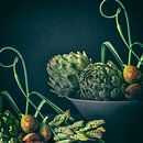 Figs with green vegetables by Monique van Velzen thumbnail