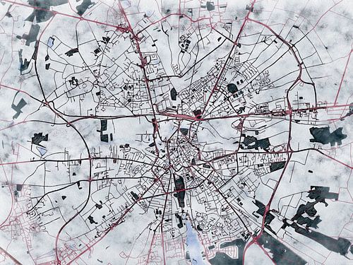 Carte de Bourges avec le style 'White Winter'