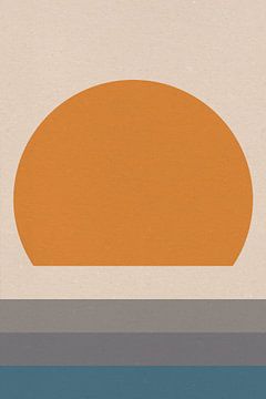 Ikigai. Abstract minimalist Zen art. Sun, Moon, Ocean II by Dina Dankers