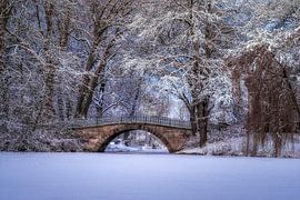 Augusten bridge in Hannover in winter by Leinemeister