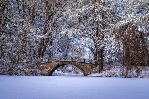 Augustenbrücke à Hanovre en hiver