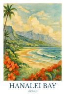 Atemberaubender Kunstdruck der Hanalei Bay