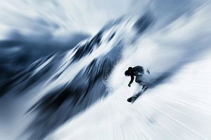 Verschwommener Snowboarder
