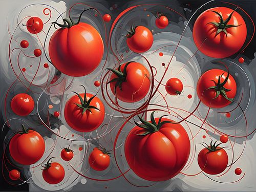 Glanzende Tomaten in Kunstzinnige Harmonie