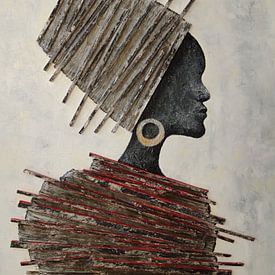 Lady with hat 1 of 2 van Russell Hinckley