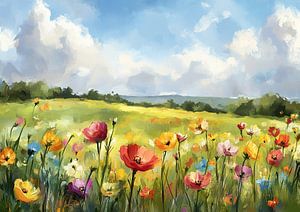 Peinture champ de fleurs | Dreamflower
