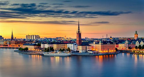 Zonsondergang Stockholm van Adelheid Smitt