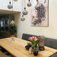 Kundenfoto: Abstrakter Pfau - Pastell von Your unique art, als ArtFrame