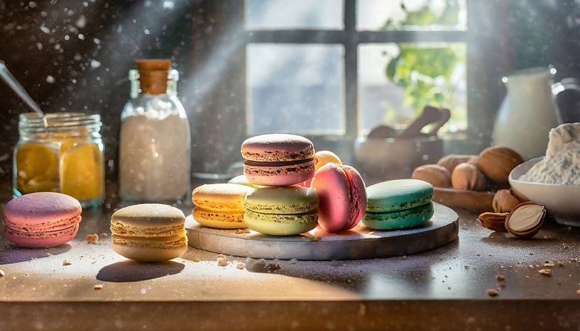 Macarons in different colours by Tilo Grellmann