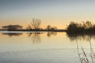 Zonsopgang aan de gedeeltelijk bevroren Boerekreek, Sint-Jan-in-Eremo, België van Nico de Lezenne Coulander thumbnail