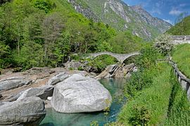 an der Ponte dei Salti im Verzascatal von Peter Eckert