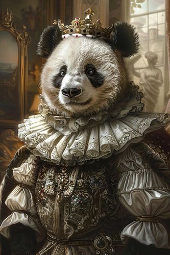 Königlicher Panda im Barockstil