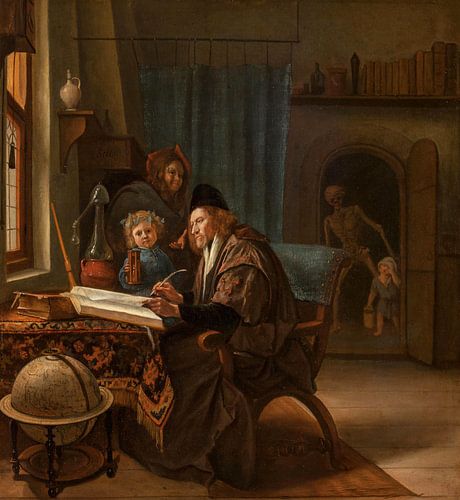 De geleerde en de dood, Jan Steen