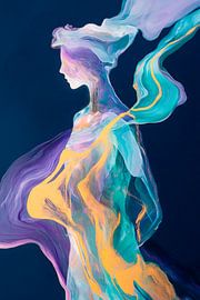 Flowing colours of a feminine silhouette by Poster Art Shop