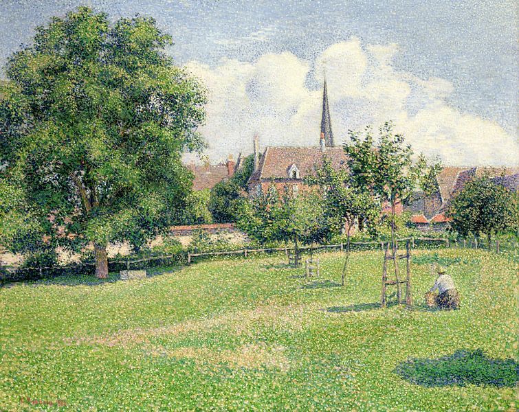 Camille Pissarro, Das Haus der tauben Frau und der Belfried von Er von finemasterpiece