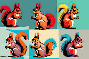 Eichhörnchen Pracht - Pop Art Eurasian Red Squirrel Illustrationen