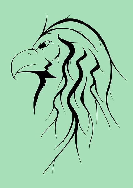 Sage (vert) - aigle avec de longues plumes par Wandersti