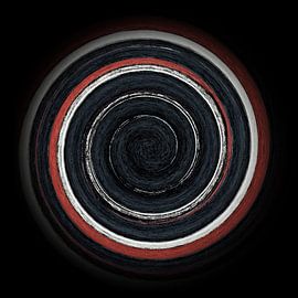 Faszinierende Farbspiralen auf Schwarz 03 / Spirale / Farbstrudel von Kerstin Franz