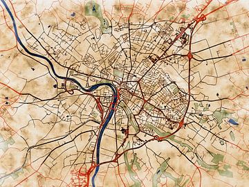 Kaart van Montauban in de stijl 'Serene Summer' van Maporia
