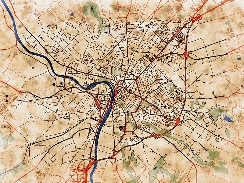 Kaart van Montauban in de stijl 'Serene Summer' van Maporia