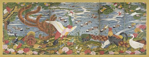 Dieren in de bloementuin (Linker scherm), Itō Jakuchū
