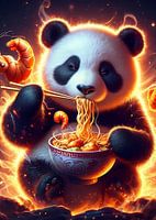 Panda eat ramen