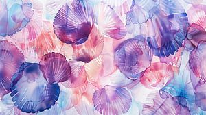 Muscheln in Pastell Aquarell