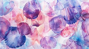 Shells in Pastel Watercolour by ByNoukk