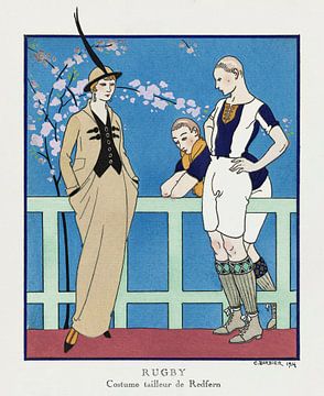 George Barbier - Rugby Costume tailleur de Redfern uit Gazette du Bon Ton nr. 4 Pl. 39 (1914) van Peter Balan