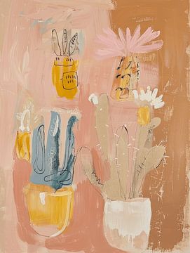 Cheerful cactus family, illustration