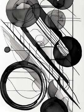 Cercles - Abstrait en noir et blanc