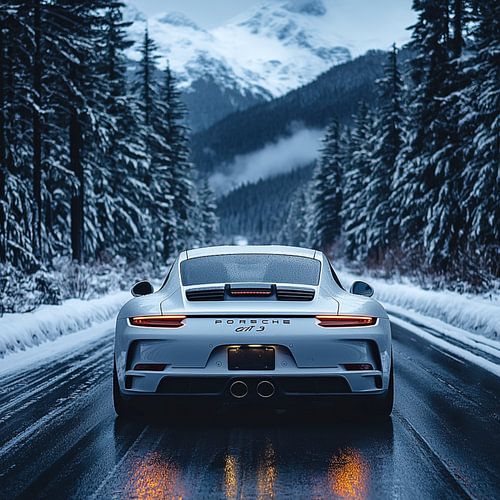Porsche 911 GT3 in Winterlandschap