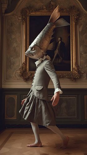 Malerei Fischkopf Ballett