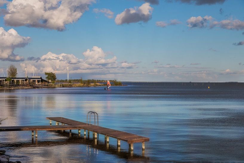 Bathing jetty with beautiful view of the Markermeer by Jan Schneckenhaus