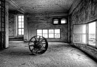 Abandoned factory in black and white
