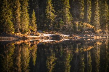 Dolomites Lac de Karer Reflets sur Jean Claude Castor