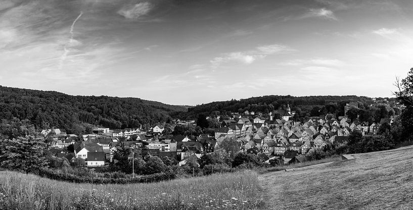 Freudenberg im Siegerland - Stadtpanorama in Schwarzweiss von Frank Herrmann