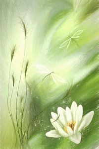 Flowers pastel green collage von Dagmar Marina