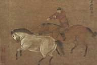 Zhao Yong, ein Reiter, der ein Pferd mit dem Lasso einfängt - Ming-Dynastie um 1300 von Atelier Liesjes Miniaturansicht