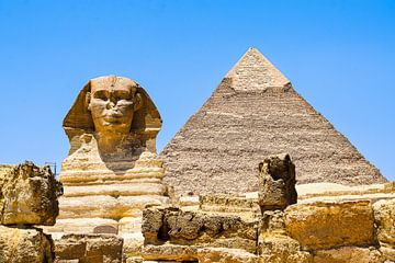 The pyramids and sphinx of Giza in Egypt by MADK