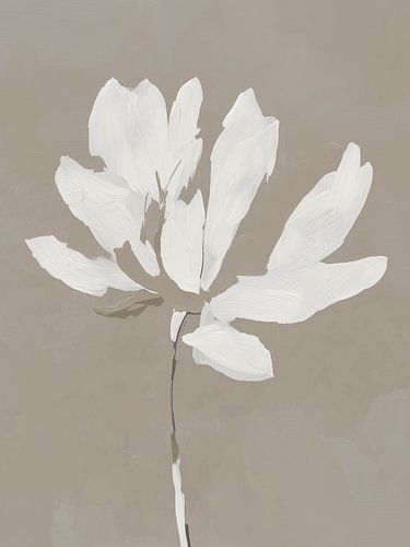 Witte bloem op beige