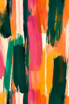 Kleurrijke penseelstreken op canvas