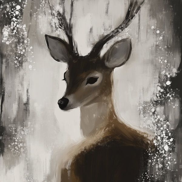 Deer in the Snow by Bianca ter Riet