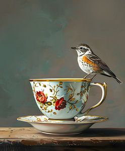 Vogel über Kaffee