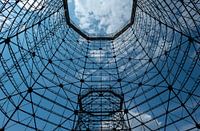 Remains of an industrial cooling tower