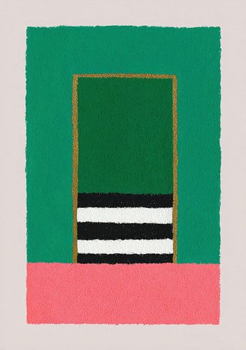 Abstract Geometric Portal in Green and Pink by Niklas Maximilian