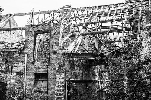 Ruine d'une maison brûlée.