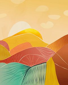 Abstract landschap in zomer-kleuren van Tanja Udelhofen