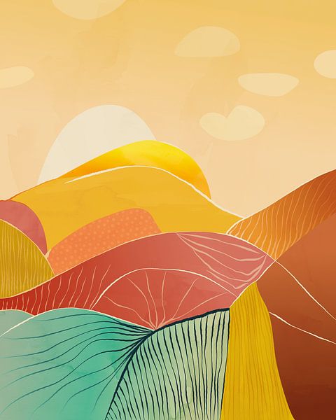 Abstract landscape in summer colors by Tanja Udelhofen