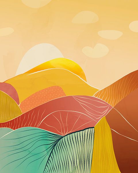 Abstrakte Landschaft in Sommerfarben